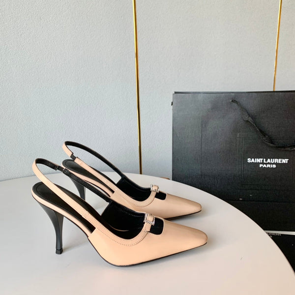 SL BLADE SLINGBACK BISQUE POLISHED CALFSKIN