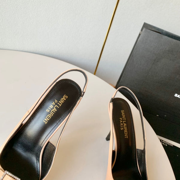 SL BLADE SLINGBACK BISQUE POLISHED CALFSKIN