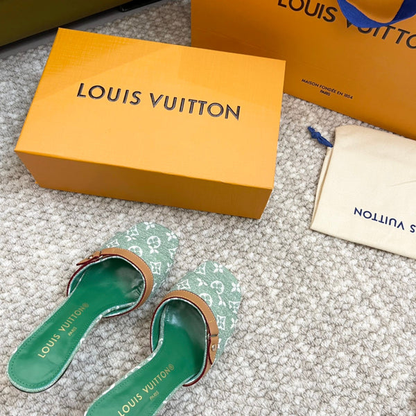 lv neo revival 90 green monogram denim calfskin