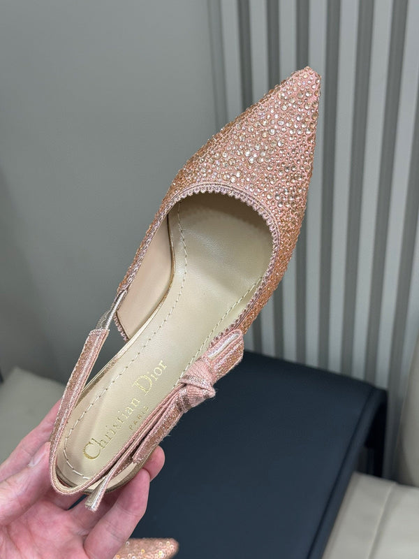 J'Adior Slingback Microperle di cotone rosa