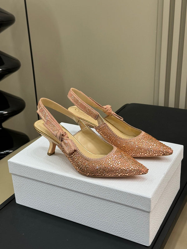 J'Adior Slingback Microperle di cotone rosa