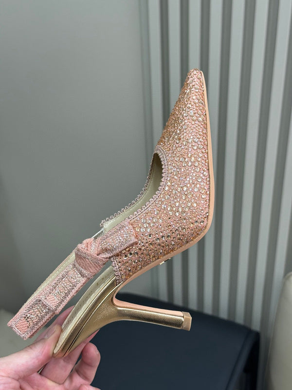 J'Adior Slingback Microperle di cotone rosa