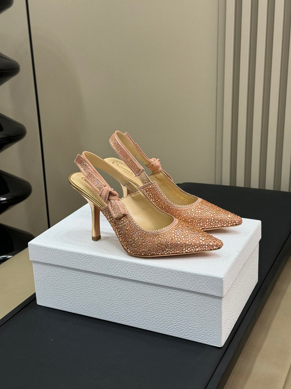 J'Adior Slingback Microperle di cotone rosa