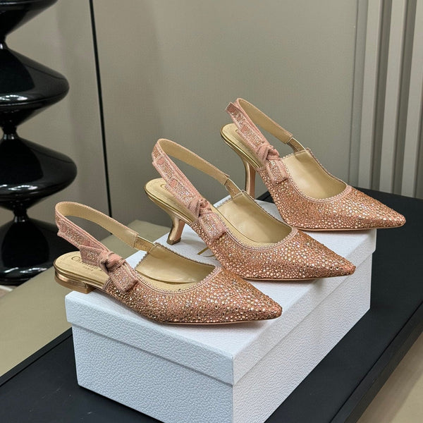 J'Adior Slingback Microperle di cotone rosa