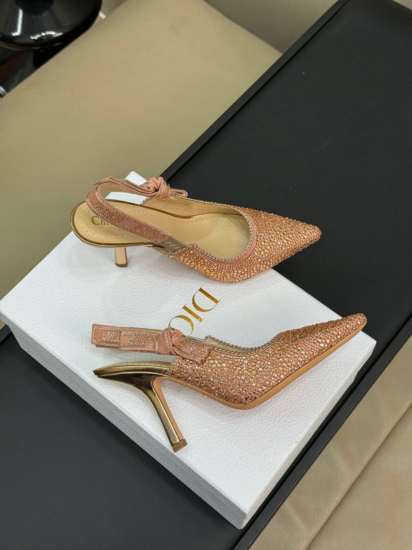 J'Adior Slingback Microperle di cotone rosa