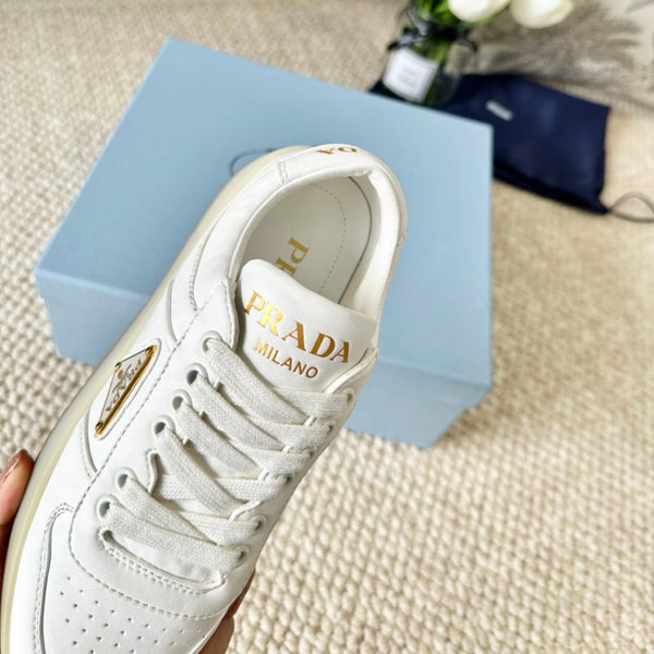 SNEAKERS PRA DOWNTOWN NAPPA IN PELLE DI VITELLO BIANCA