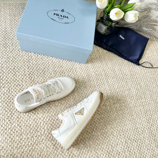 SNEAKERS PRA DOWNTOWN NAPPA IN PELLE DI VITELLO BIANCA