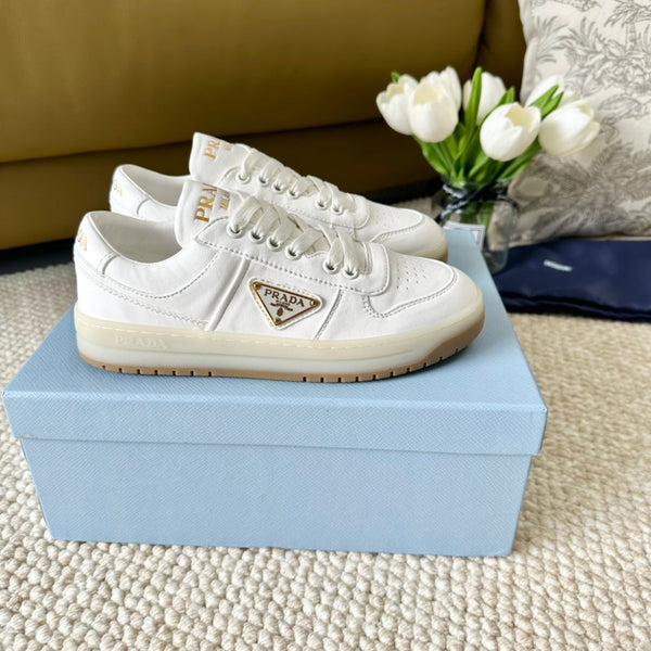 SNEAKERS PRA DOWNTOWN NAPPA IN PELLE DI VITELLO BIANCA