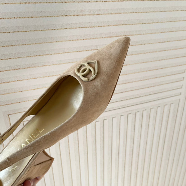 CC Slingback In Beige Suede 151518