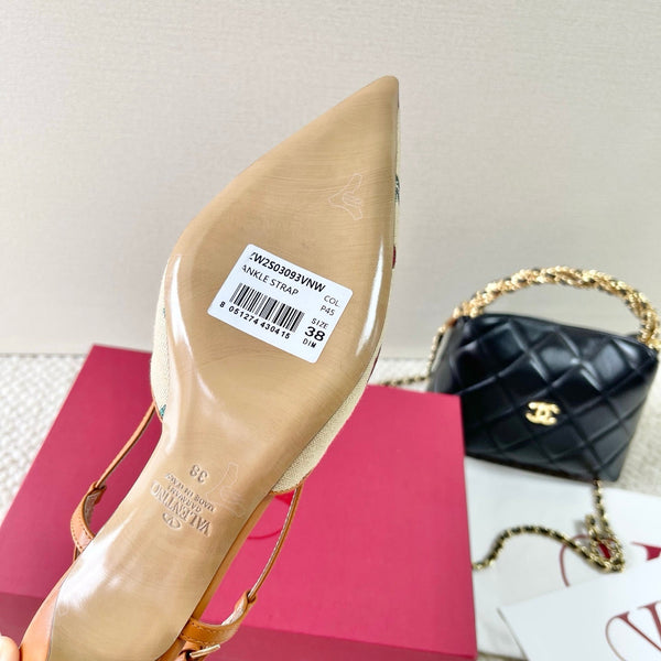 Vlogo Signature Slingback Pumps In Cherryfic Pattern 50mm 310517