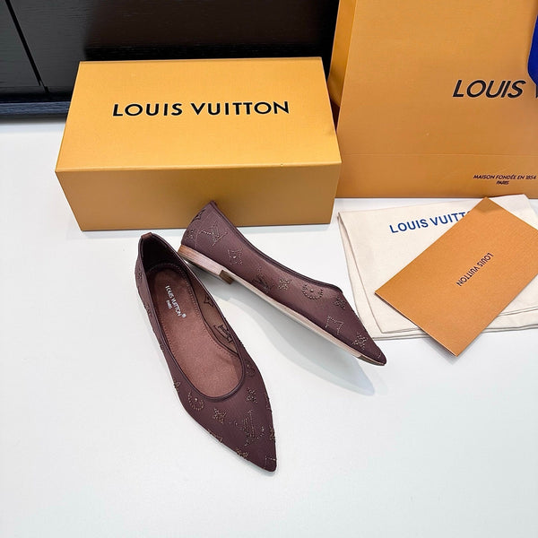 LV GALA High Heels Series Shoes Dark Rose Taupe Mesh 542213