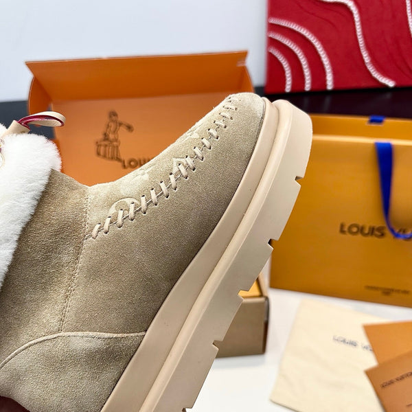 LV Cortina Low Boots Khahi Suede Wool 542235