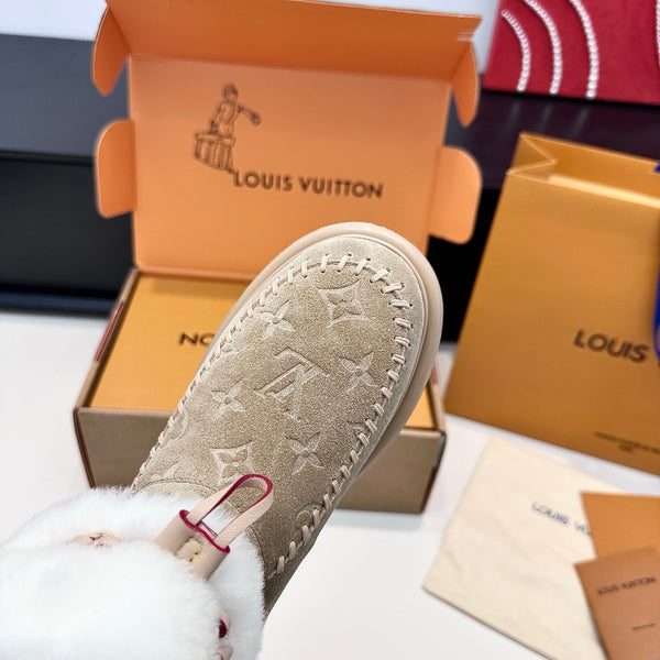 LV Cortina Low Boots Khahi Suede Wool 542235