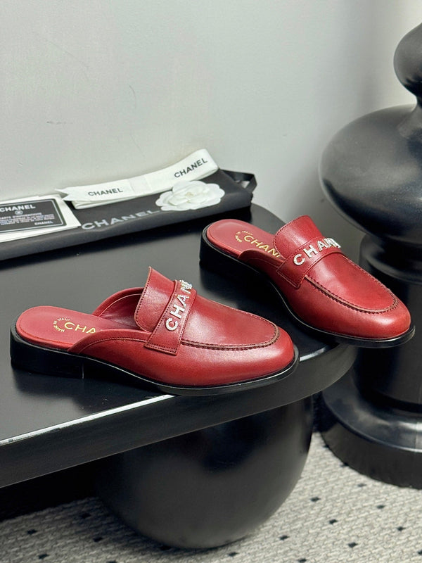 CC 25 Mules Pelle di vacchetta rosso scuro 329803