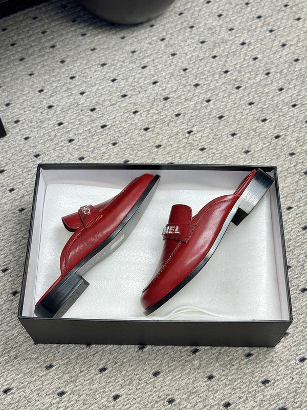 CC 25 Mules Pelle di vacchetta rosso scuro 329803