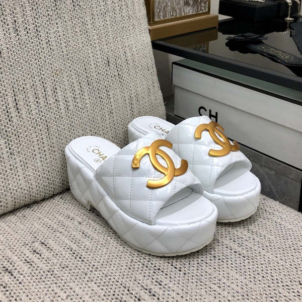 mule sandal 95 white quilted waxed leather