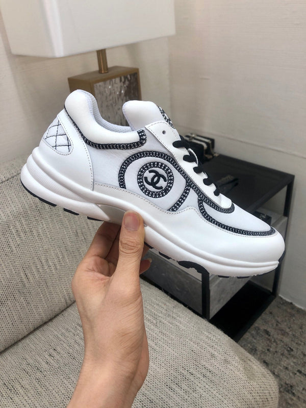 CC Sneaker White Mix Black Fabric