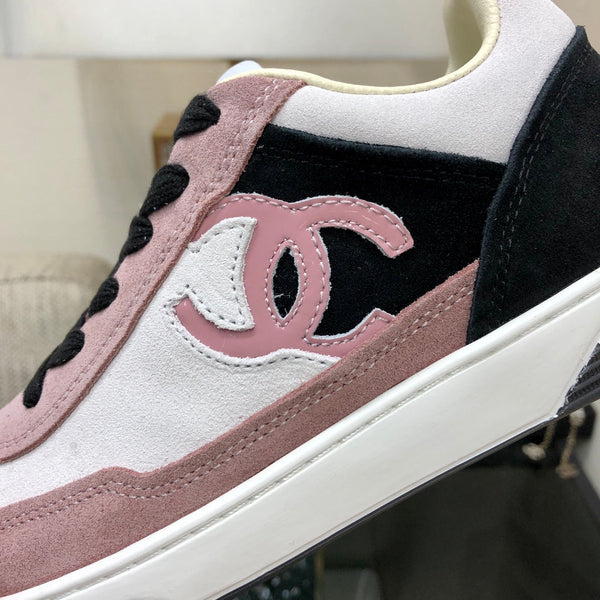 CC Sneaker In Black Mix Pink Suede