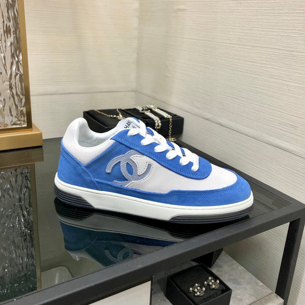 Sneaker CC in camoscio blu e bianco
