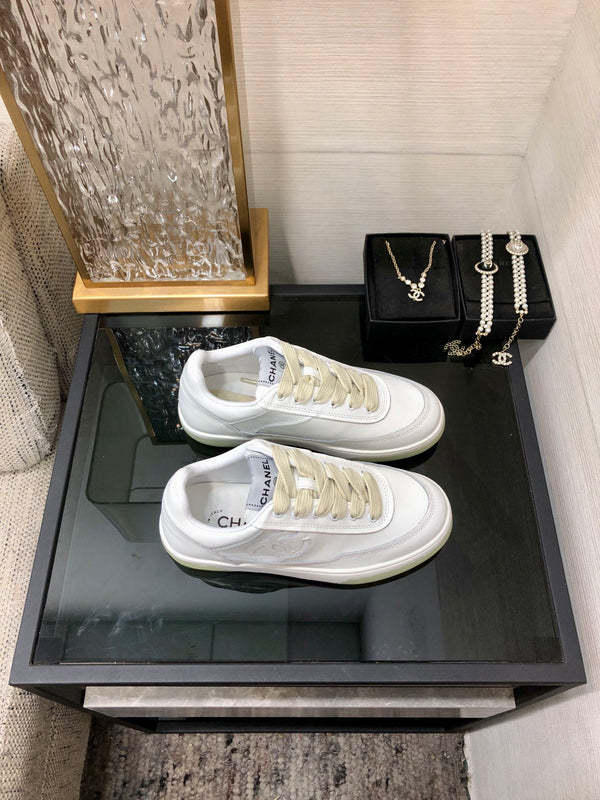 CC Sneaker White Mix Light Yellow Cowhide