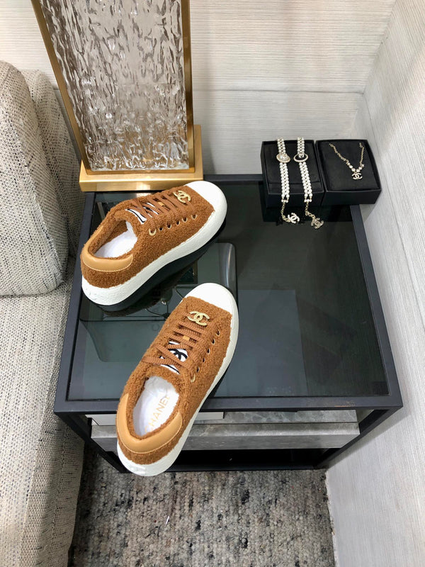 CC Low Sneaker Brown Yellow Wool