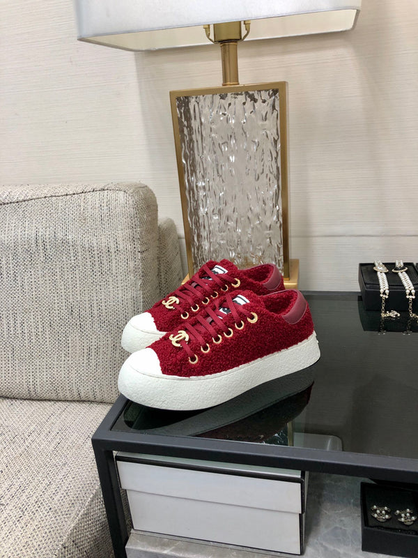 CC Low Sneaker Red Wool