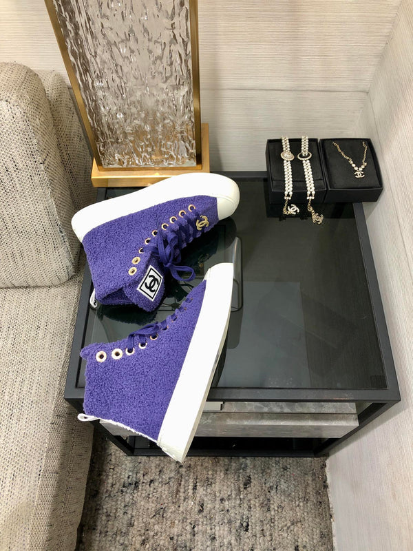 CC High Top Sneaker Purple Wool