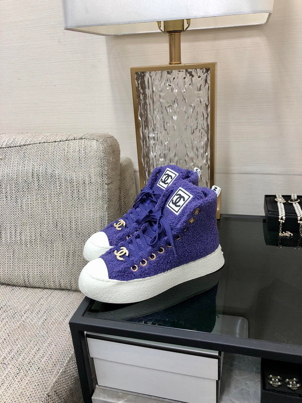 CC High Top Sneaker Purple Wool