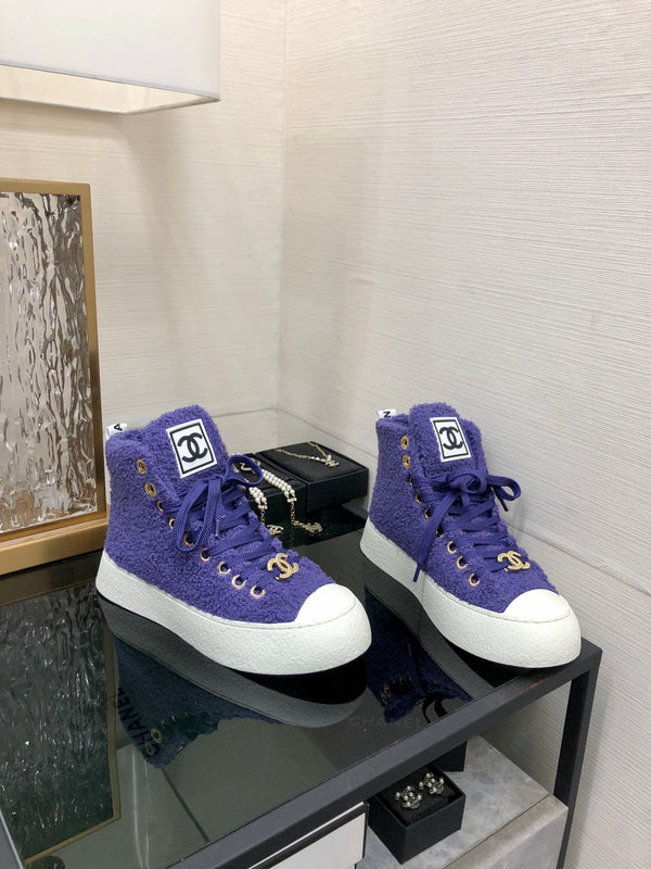 CC High Top Sneaker Purple Wool