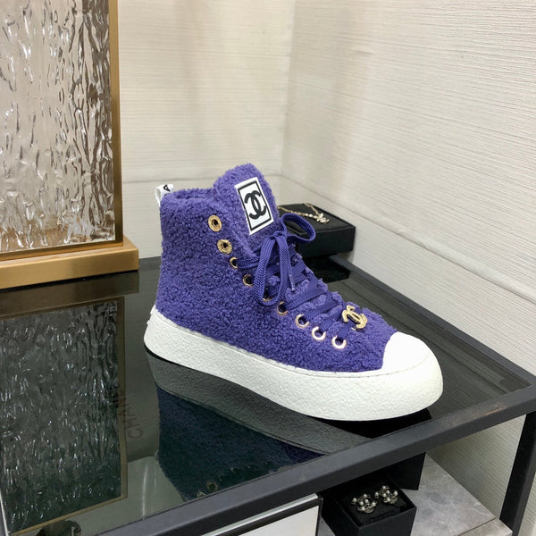 CC High Top Sneaker Purple Wool