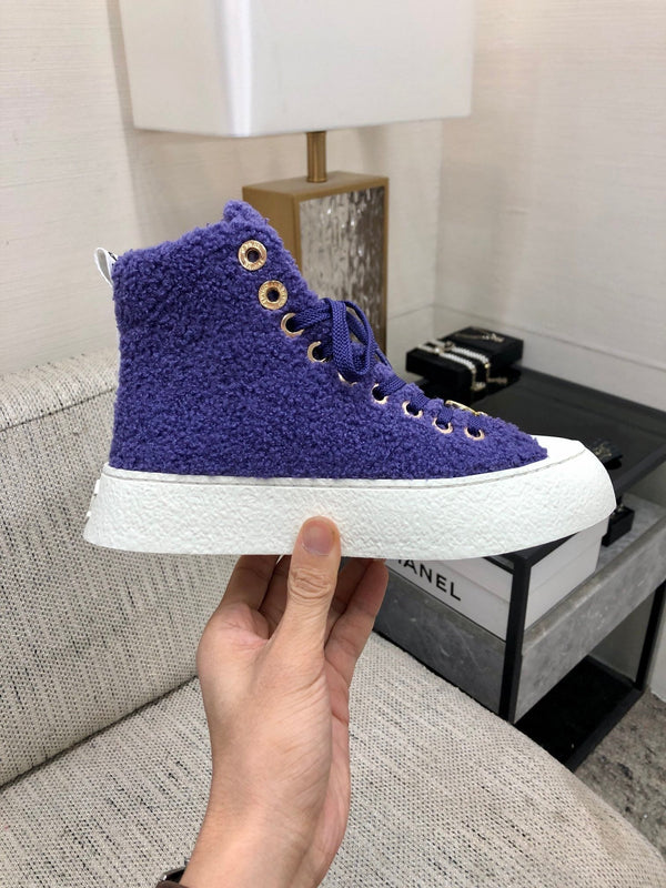 CC High Top Sneaker Purple Wool