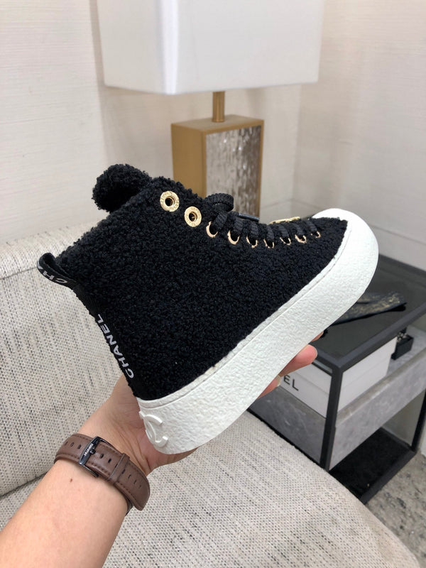 CC High Top Sneaker Black Wool