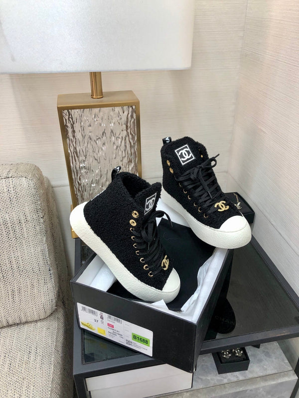 CC High Top Sneaker Black Wool