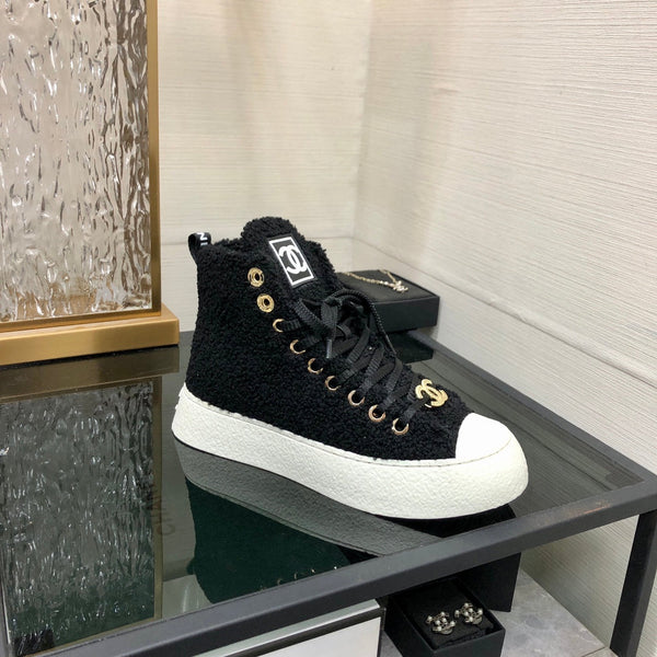 CC High Top Sneaker Black Wool