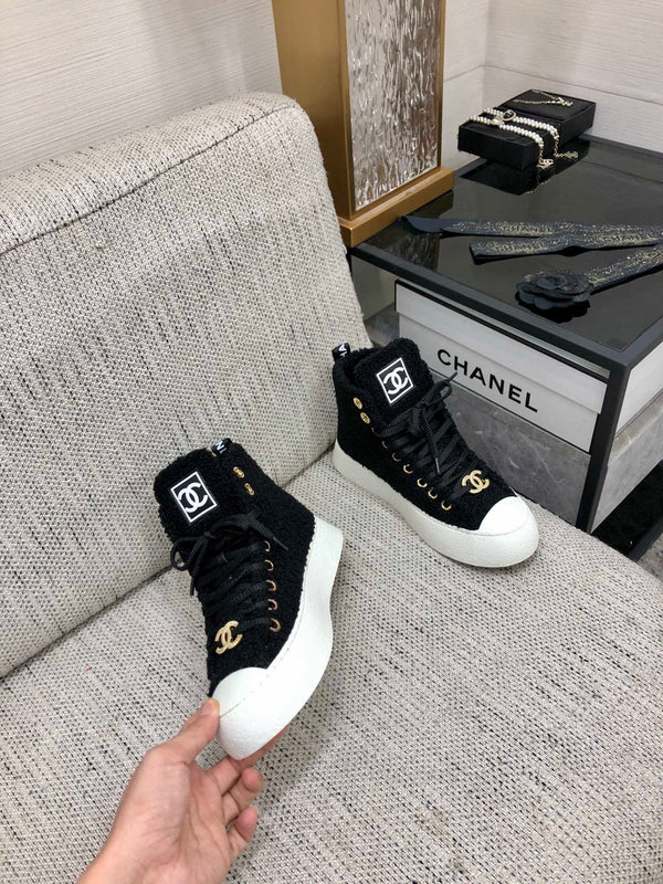 CC High Top Sneaker Black Wool