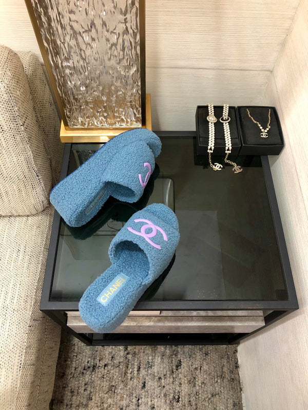 CC Wedge Sandal Cerulean Wool