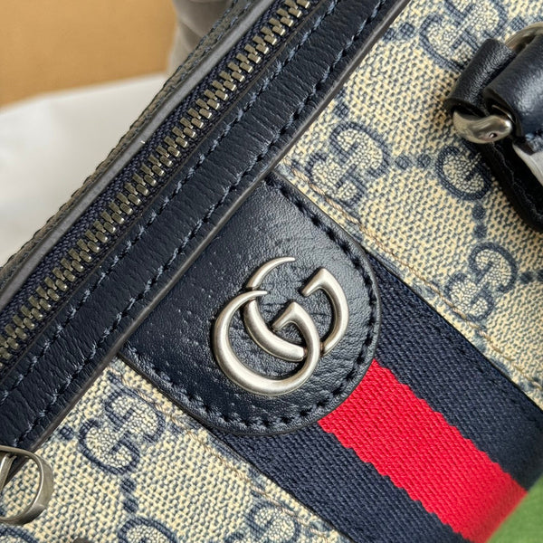 Gucci Ophidia 16.5 Bag Black Ebony Canvas Leather 240092