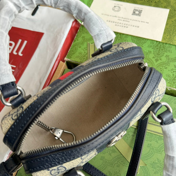 Gucci Ophidia 16.5 Bag Black Ebony Canvas Leather 240092