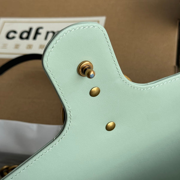 gg marmont 26cm turquoise calfskin gold hardware