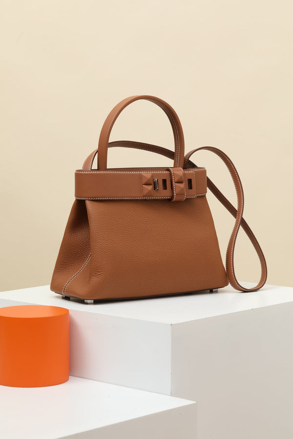 HM Medor Bag With Collier De Chien Clasp Brown Togo And Swift Calfskin 269928