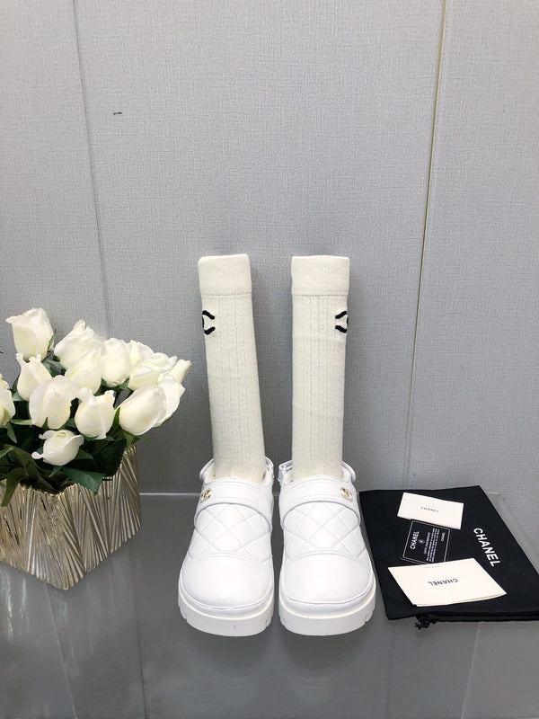 CHUNKY PLATFORM SHEARLING SLIPPER WHITE LAMBSKIN