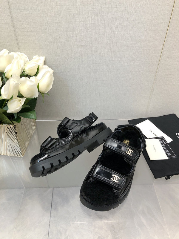 DAD SANDAL BLACK LAMBSKIN