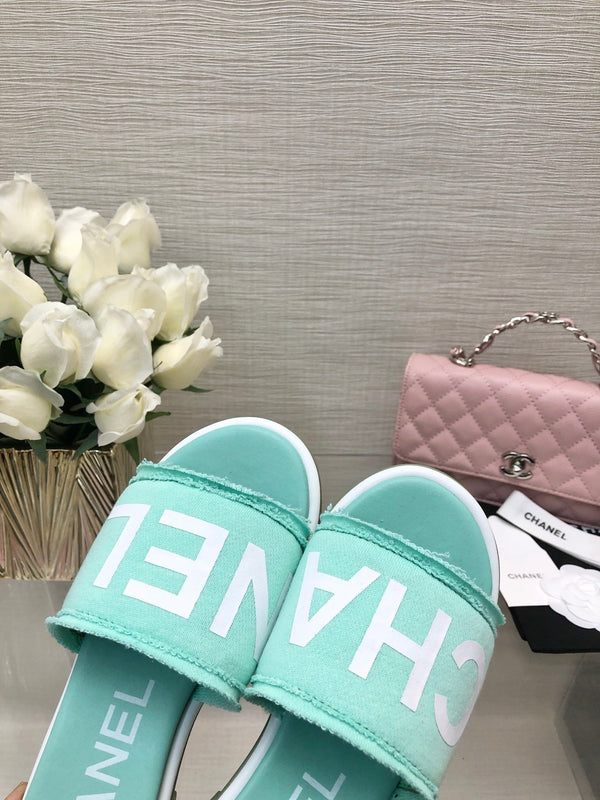 CC 25C Mid Heel Mule Turquoise Fabric Material 212957