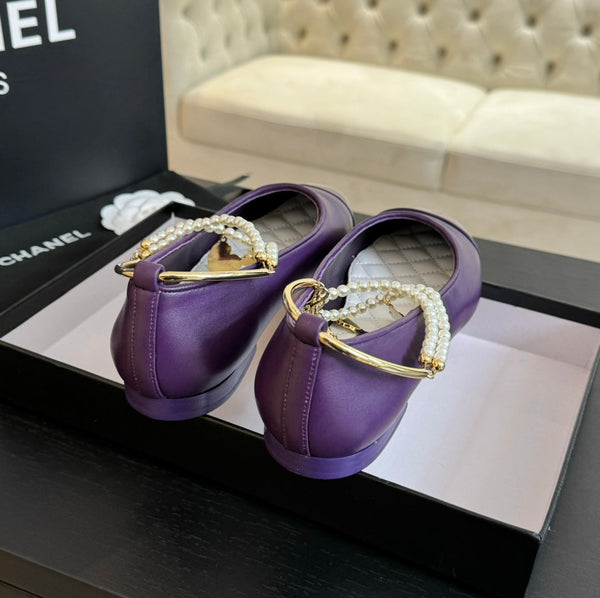 Double Strap Chunky Heel Mary Jane Shoes Violet Purple