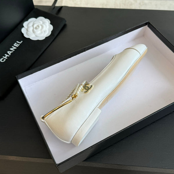 Double Strap Chunky Heel Mary Jane Shoes White