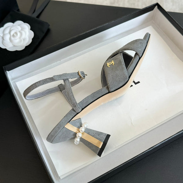 High Sandals Lambskin Gray