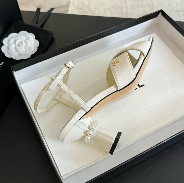 High Sandals Lambskin White