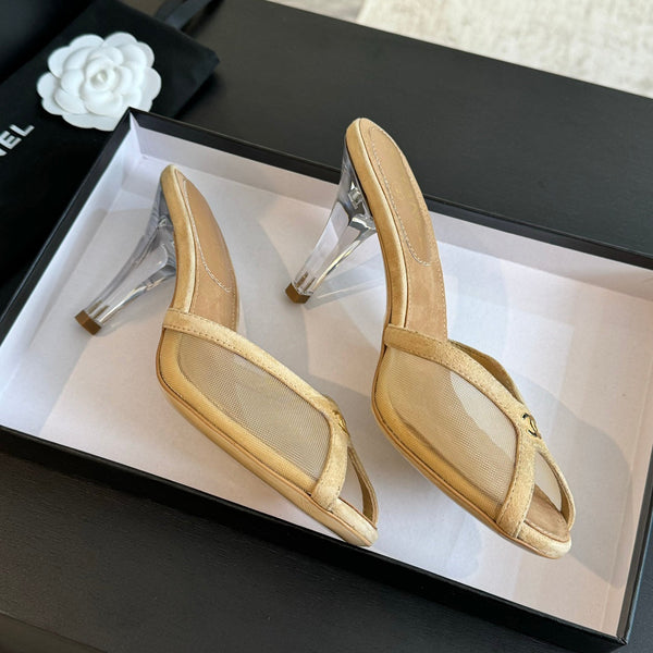 CC 26s Sandal 7cm Beige Mesh Lambskin 700615