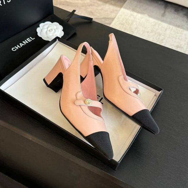 Double C WOMEN'S Slingback SPIRIT TOE Light Pink Lambskin