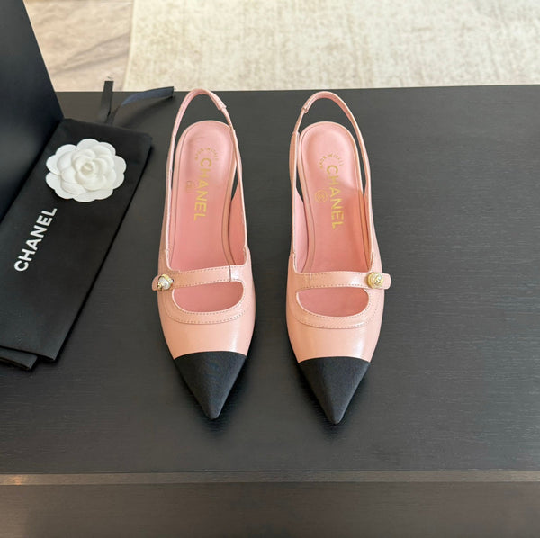 Double C WOMEN'S Slingback SPIRIT TOE Light Pink Lambskin